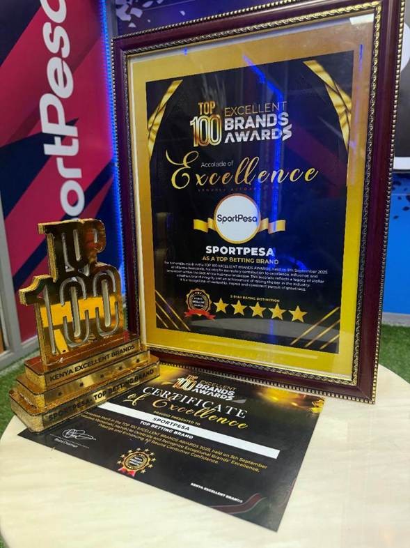 SportPesa was named Kenya’s Top Betting Brand at the 5 September award ceremony